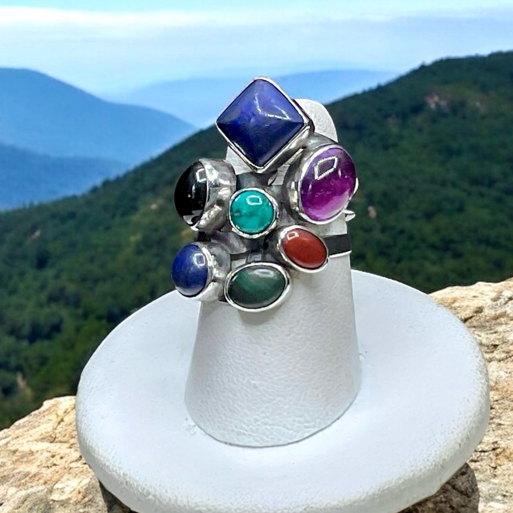 🌺Vintage Nakai Sterling & Gemstone Ring